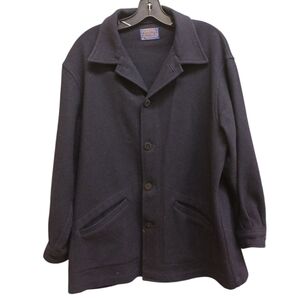 Pendleton Vintage Navy Wool Jacket with Button Front Size Large